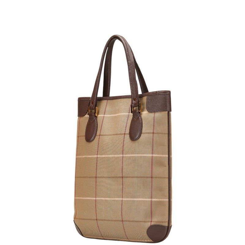 Burberry Check Canvas جلد حقيبة يد كبيرة