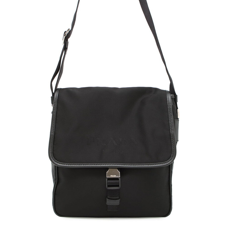 Prada Messenger black bag – front view