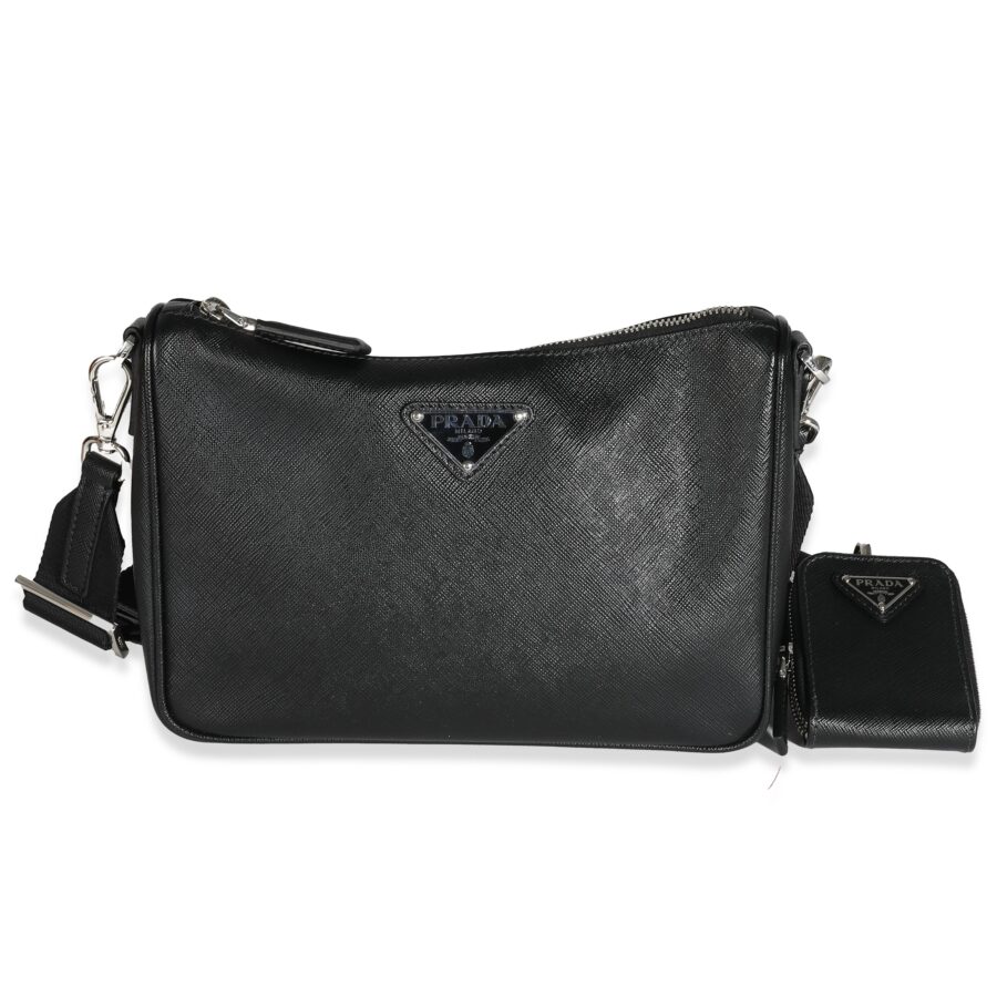 PRADA Black Saffiano Small Utility Strap Crossbody | Studio Nafay