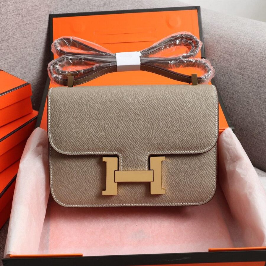 Hermes Constance gold bag – front view