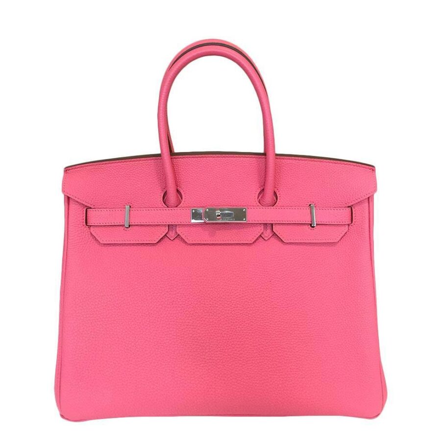 Hermes handbag rose – front view