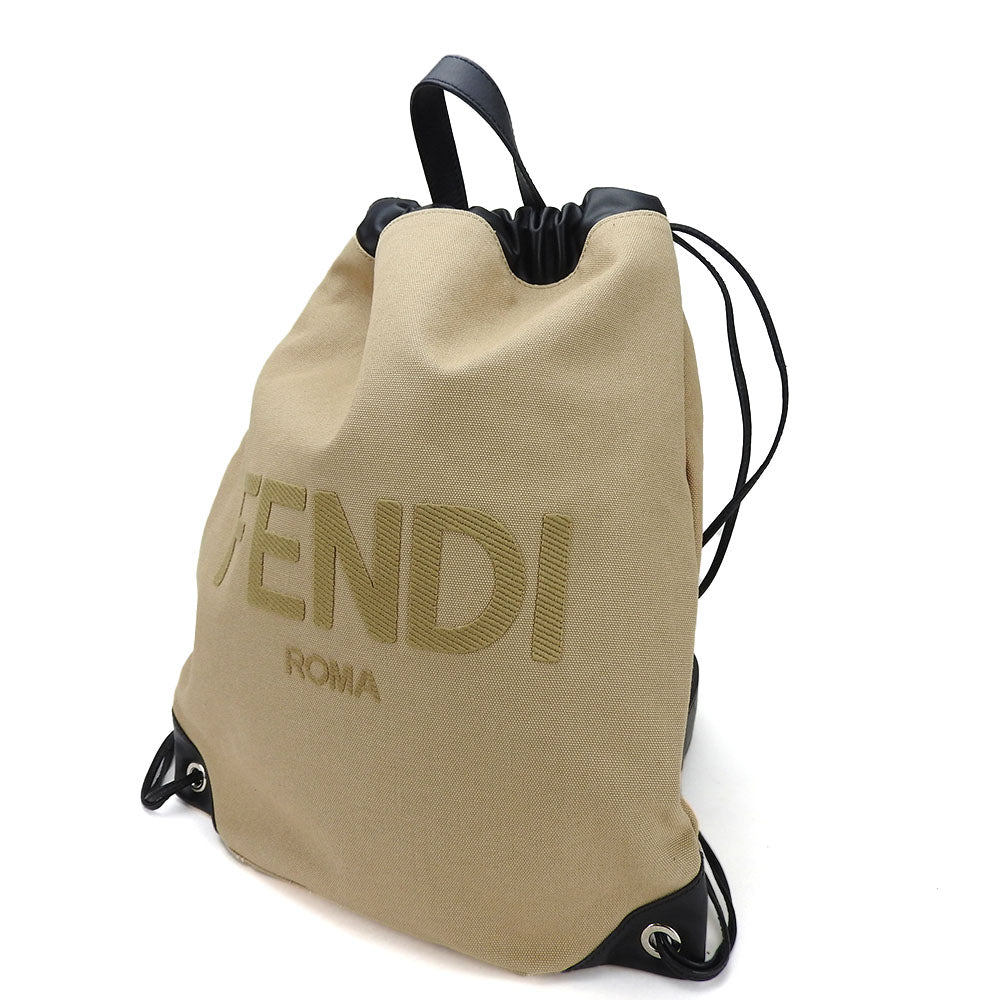 Fendi Backpack Canvas, جلد Beige Women