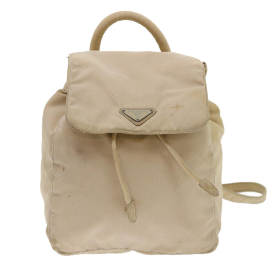 Prada Backpack beige bag – front view