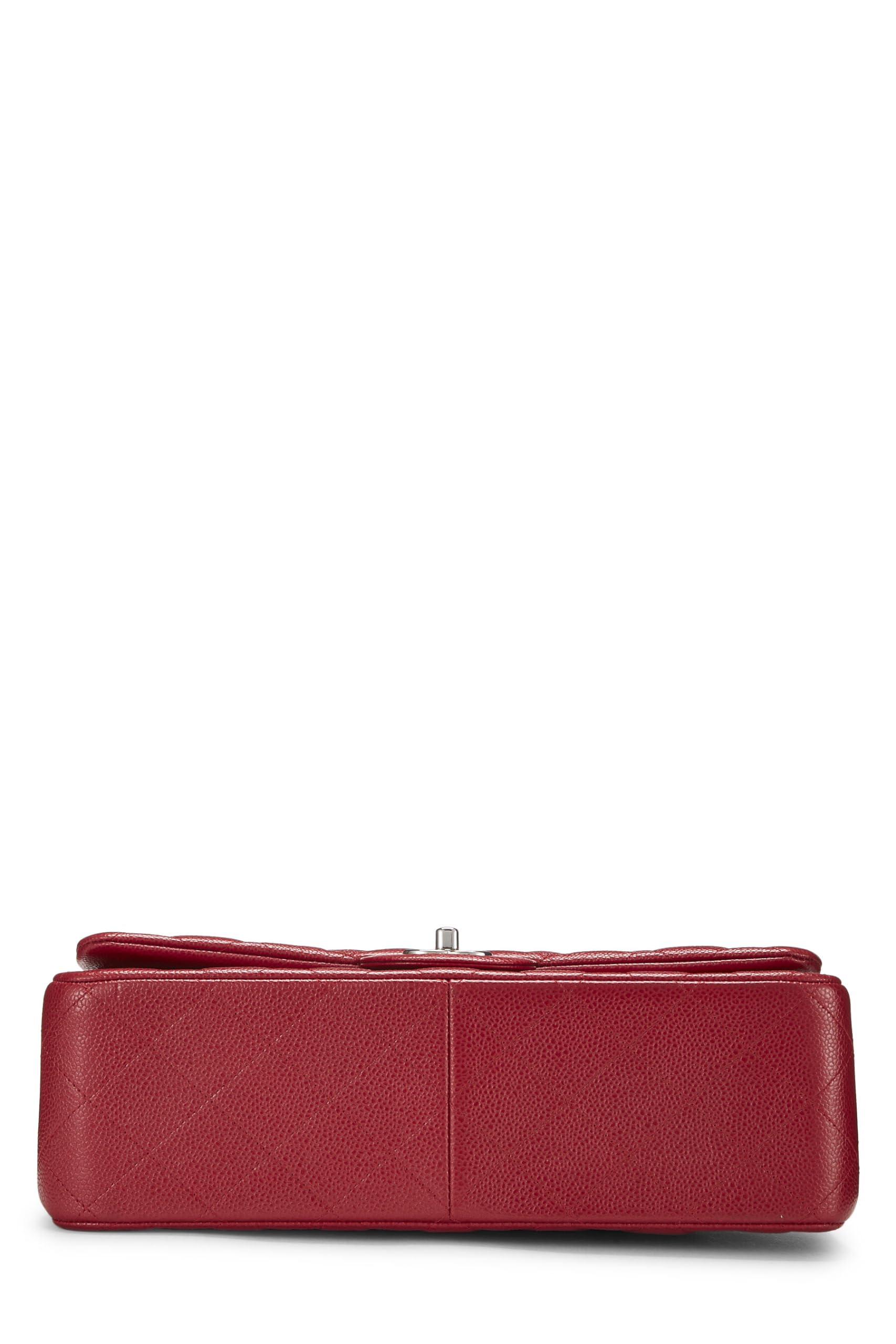 Chl, أحمر Quilted Caviar New Classic Double Flap Jumbo, أحمر