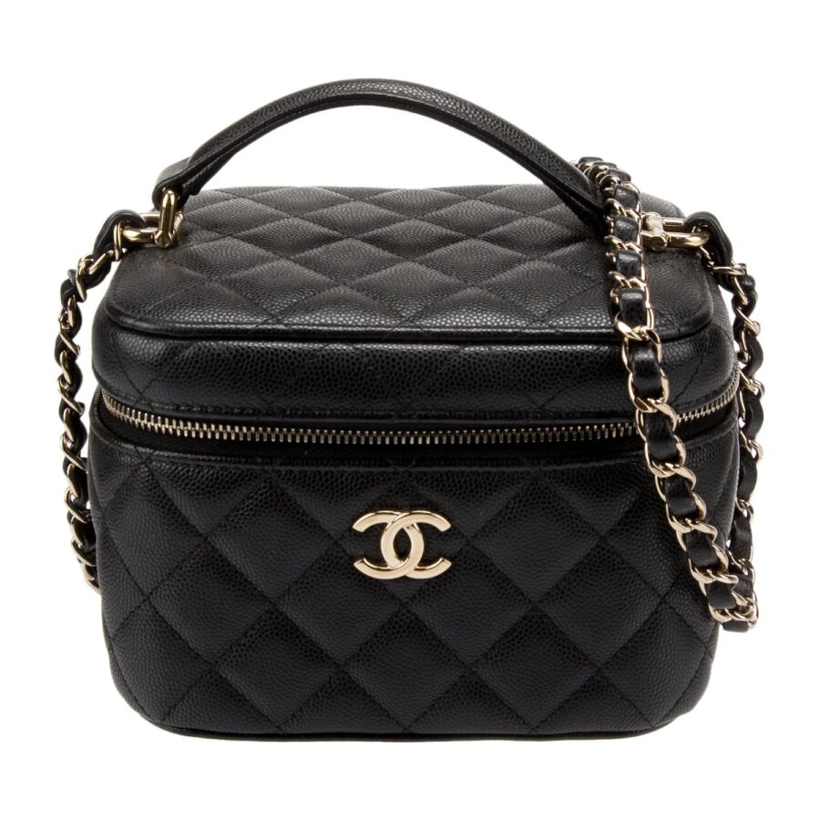 CHANEL CC CAVIAR QUILTED MINI VANITY SHOULDER BAG | Studio Nafay