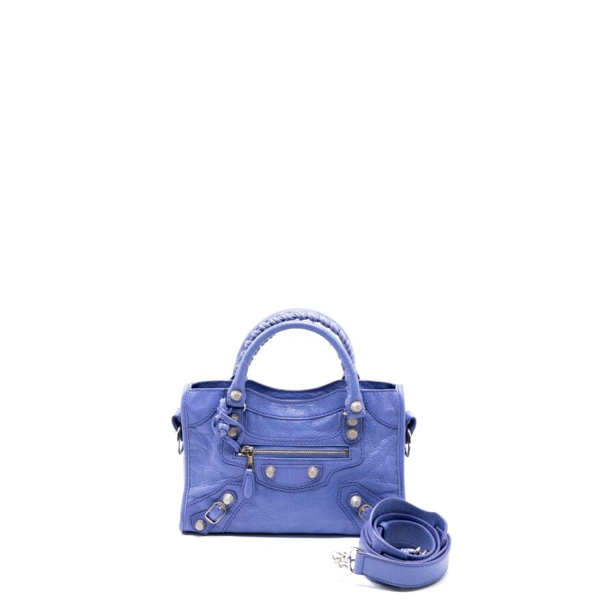 Balenciaga City purple bag – front view