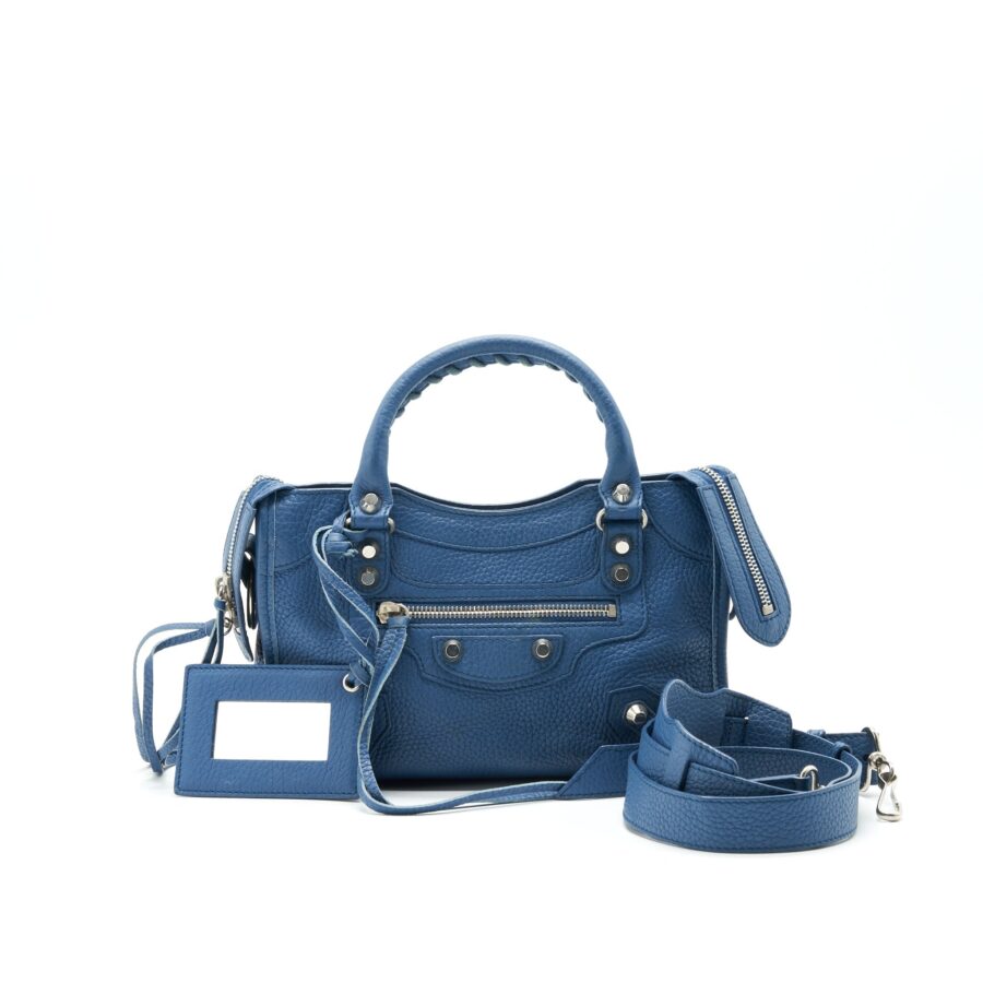 Balenciaga City blue bag – front view