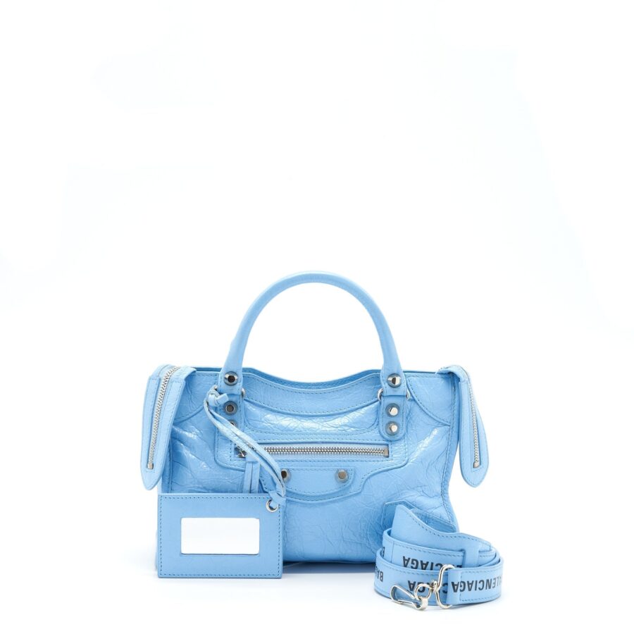 Balenciaga City blue bag – front view