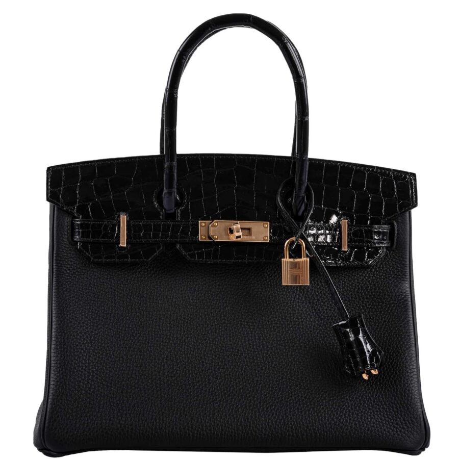 Hermes handbag black – front view