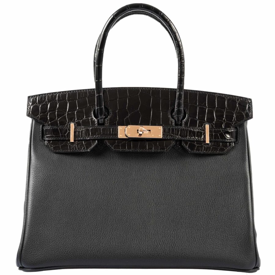 Hermes handbag black – front view