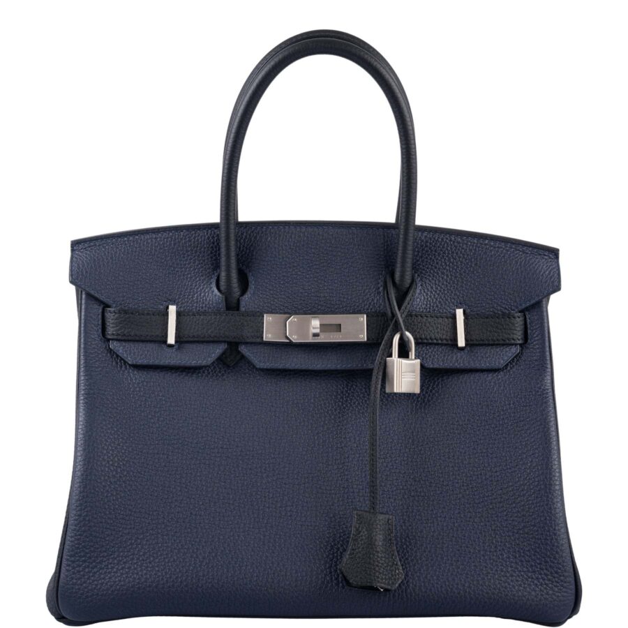 Hermes Birkin black bag – front view