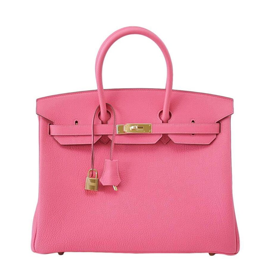 Hermes handbag rose – front view