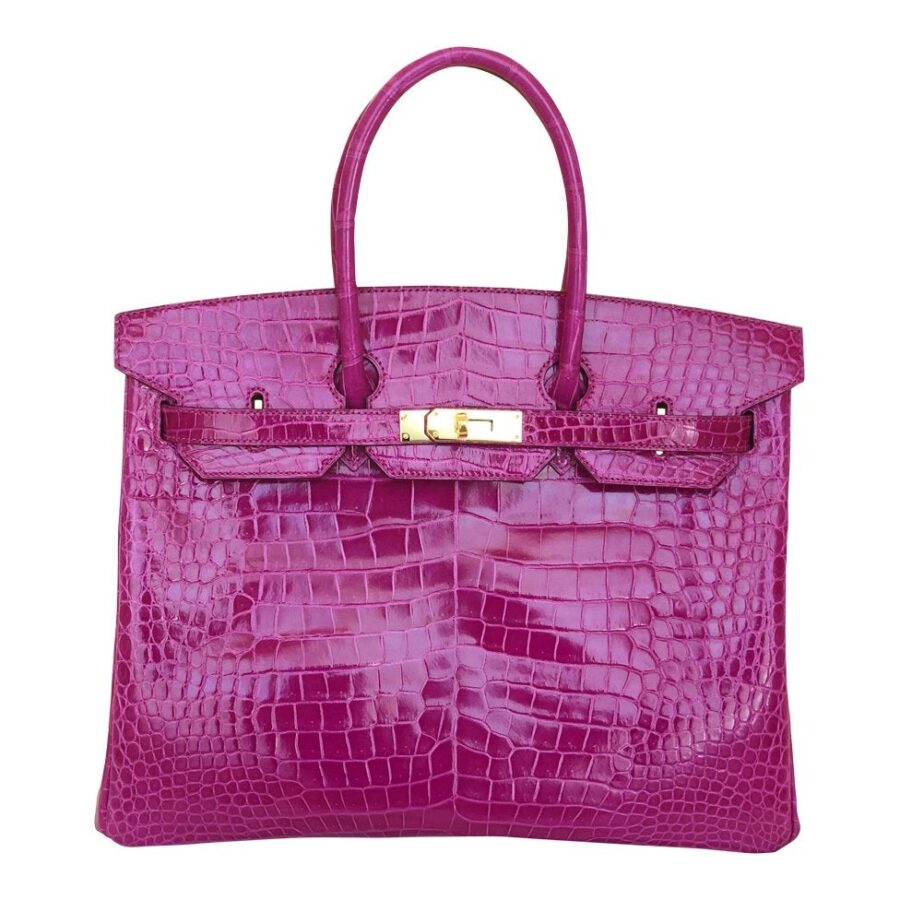 Hermes handbag rose – front view