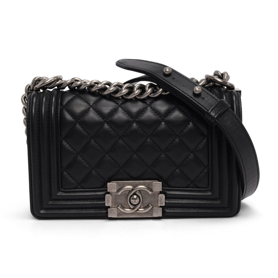 Chanel Boy black bag – front view