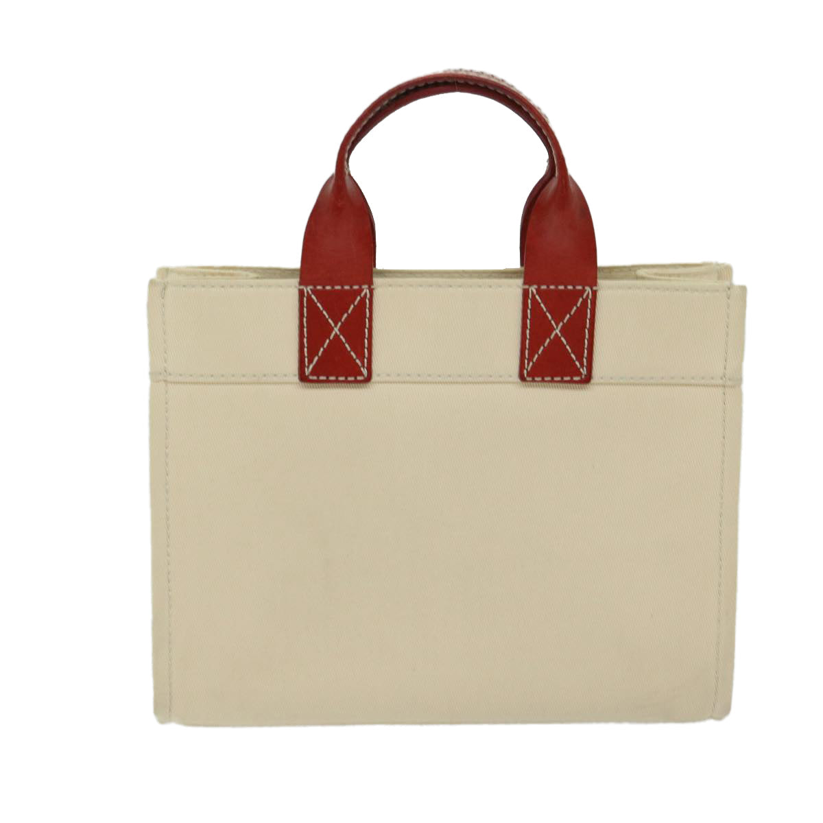 BURBERRY أزرق Label Hand Bag Canvas Beige Auth bs12954