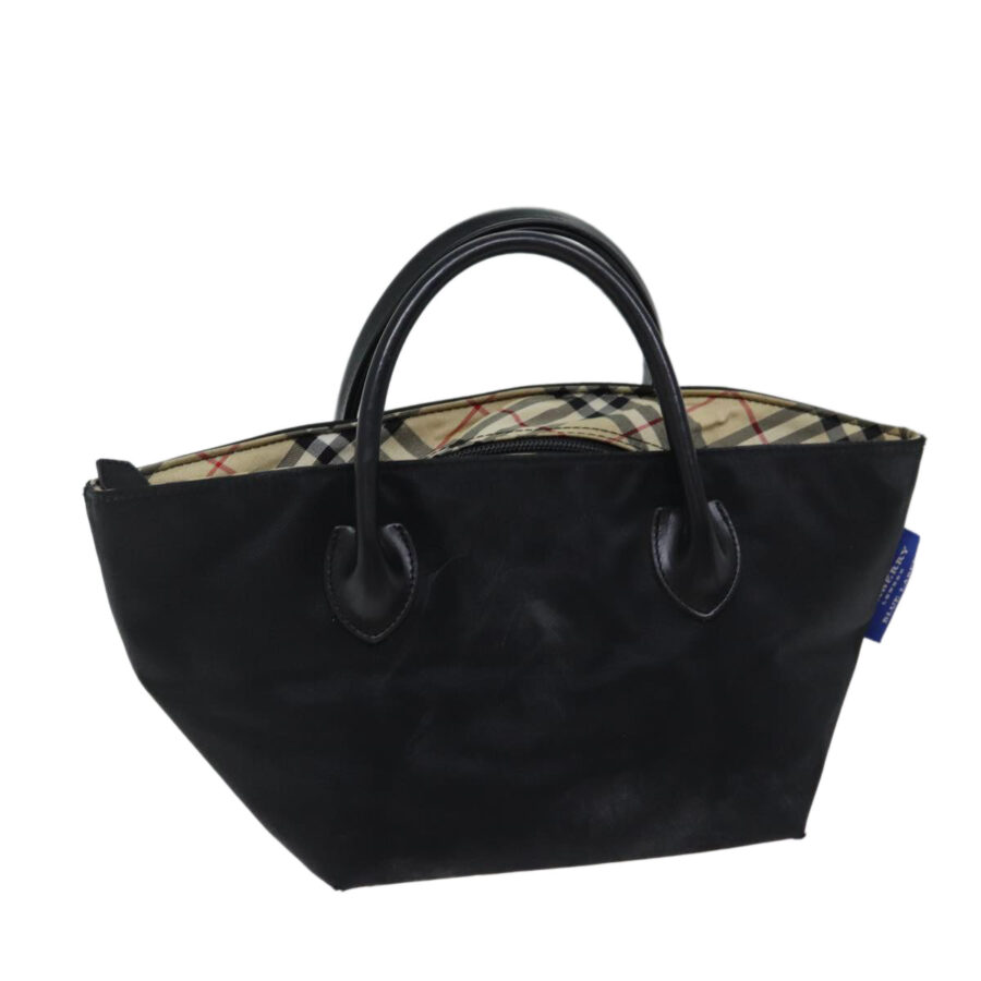 BURBERRY Nova Check Blue Label Hand Bag Nylon Black Beige Auth bs13576 | Studio Nafay