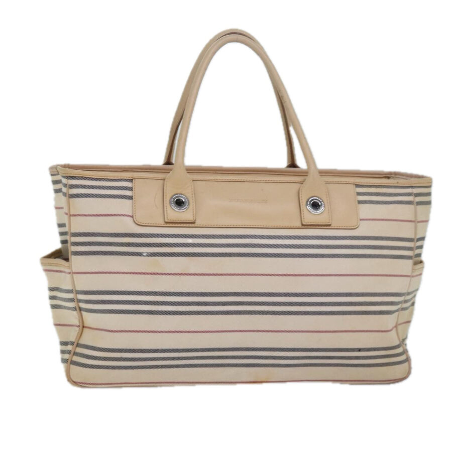 Burberry Nova Check Hand Bag Canvas Beige Auth bs16207 | Studio Nafay