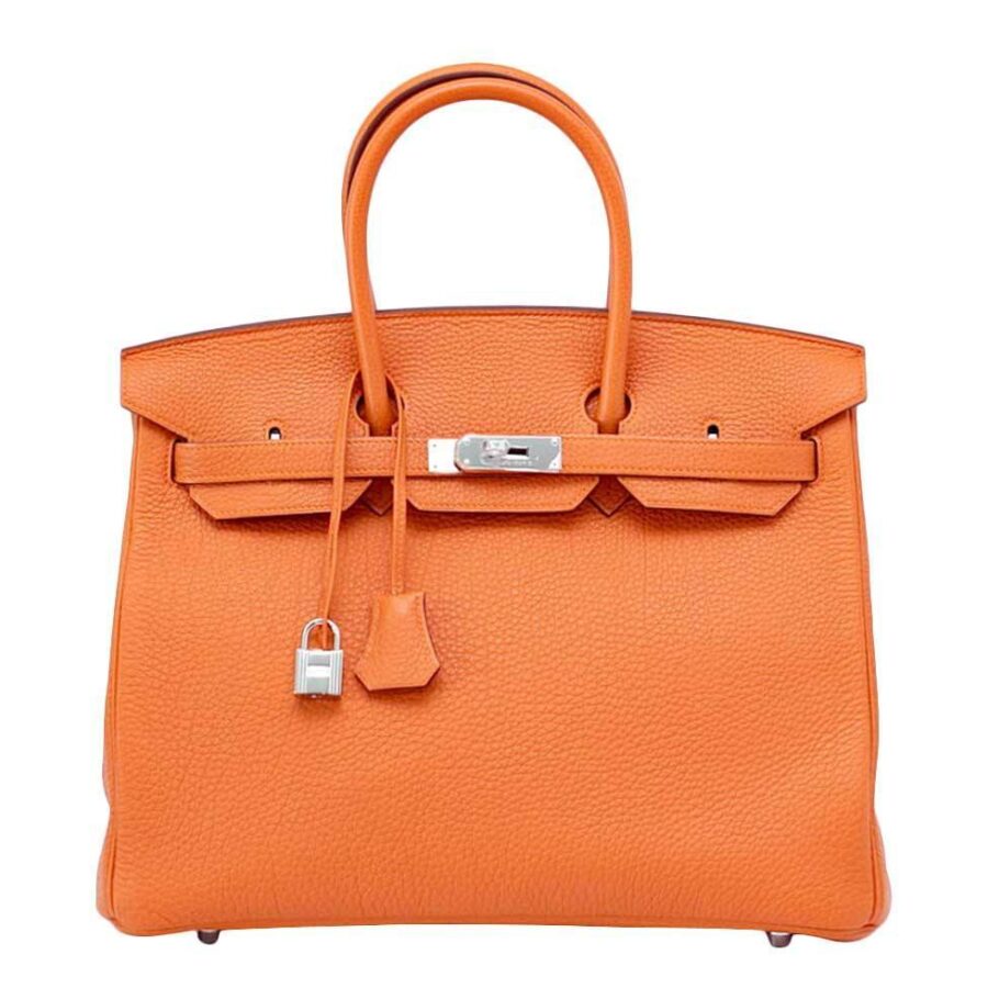 Hermes handbag orange – front view