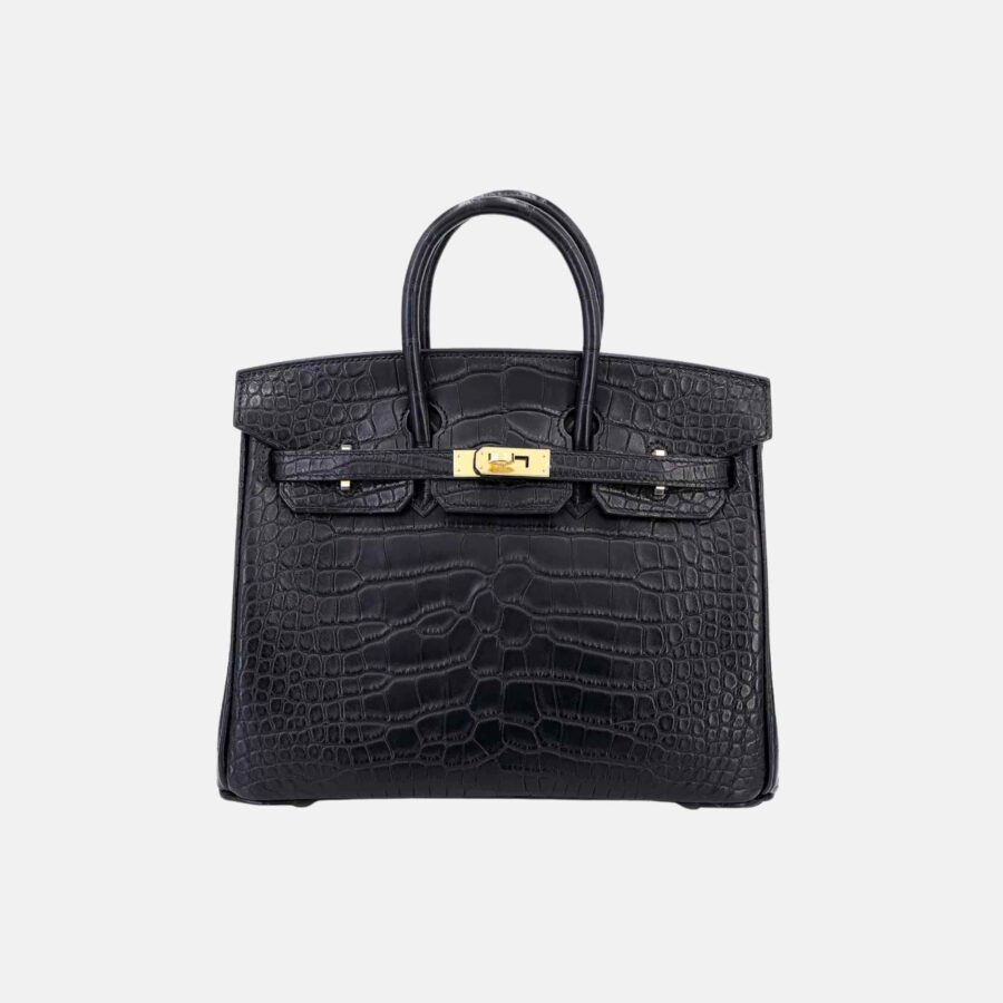 Hermes Birkin black bag – front view