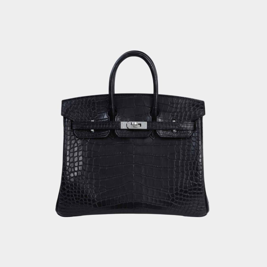 Hermes Birkin black bag – front view