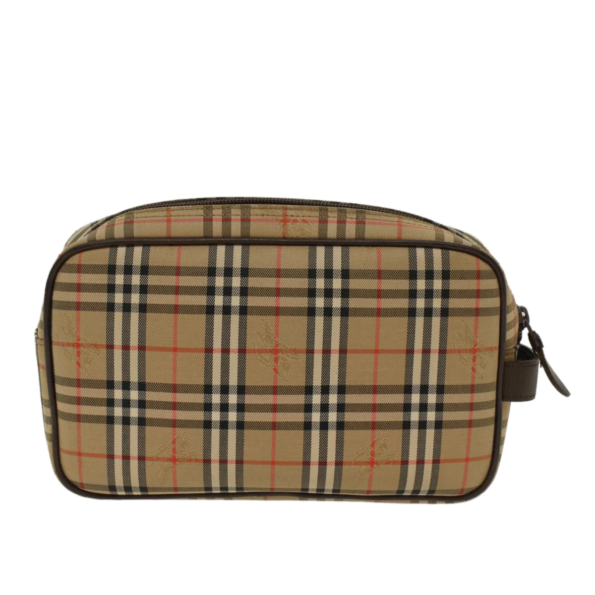 BURBERRYSs Nova Check حقيبة سهرة Bag Nylon Beige Auth ki3166