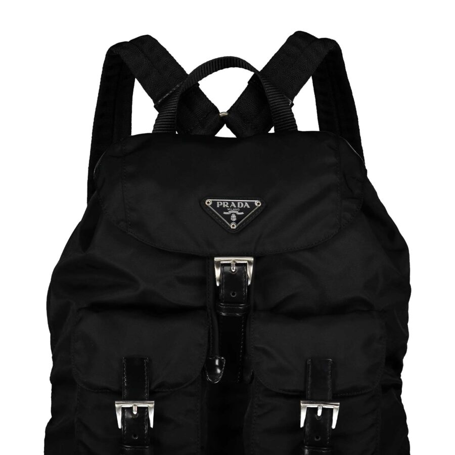 Black Medium Tessuto Nylon Backpack | Studio Nafay