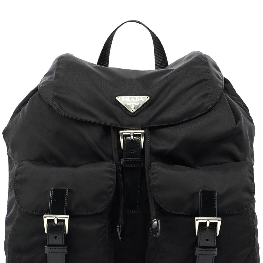 Prada Backpack black bag – front view