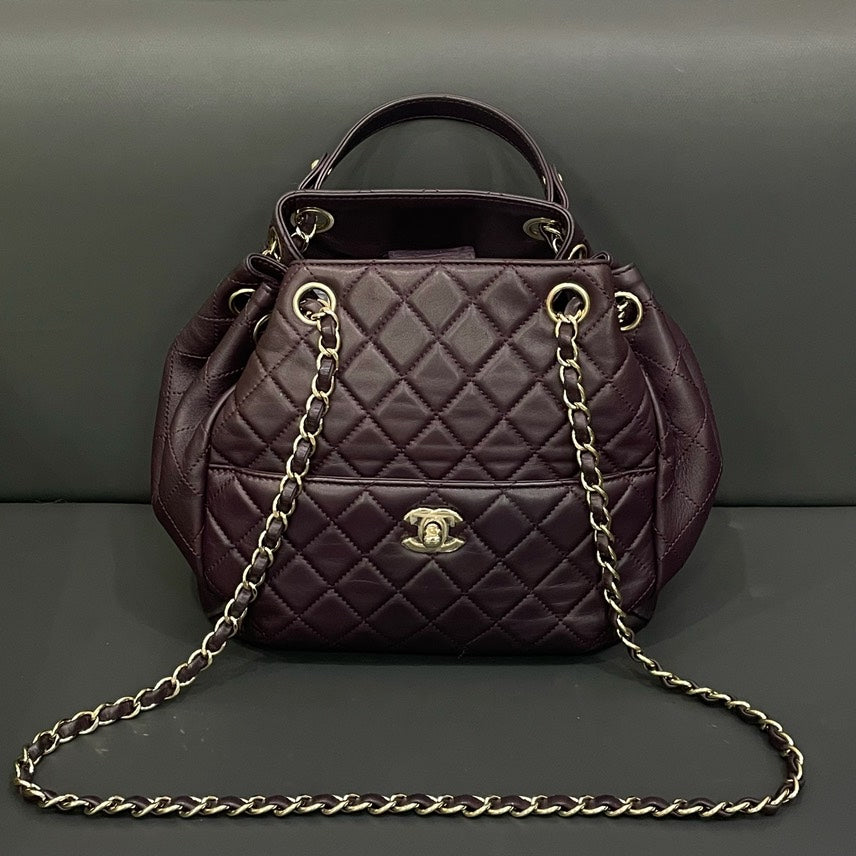 Chanel Top Handle burgundy bag – front view