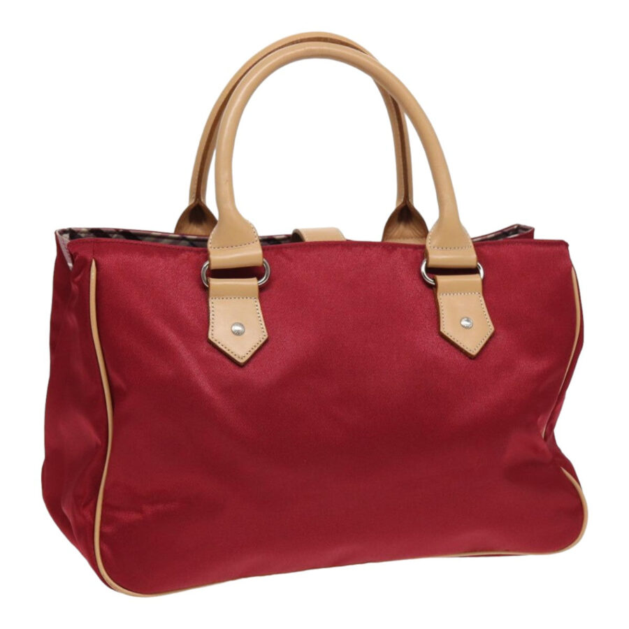 Burberry Nova Check Blue Label Hand Bag Nylon Red Beige Auth ti1858 | Studio Nafay