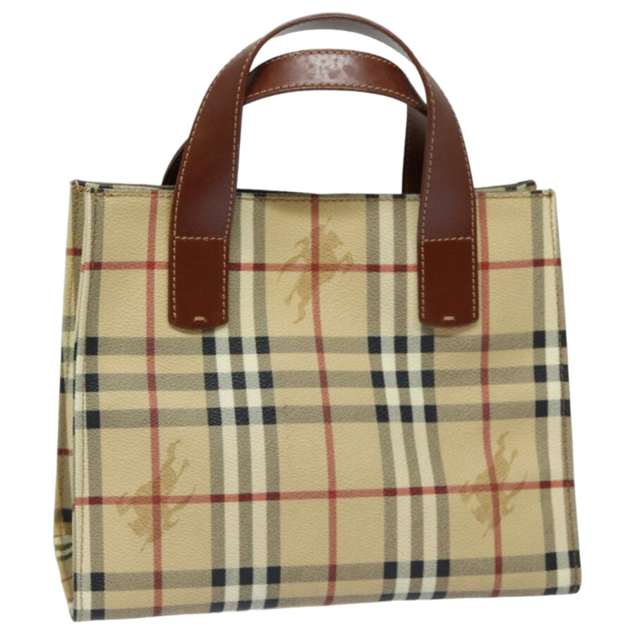 Burberry Nova Check Hand Bag PVC Leather Beige Auth yk13701 | Studio Nafay